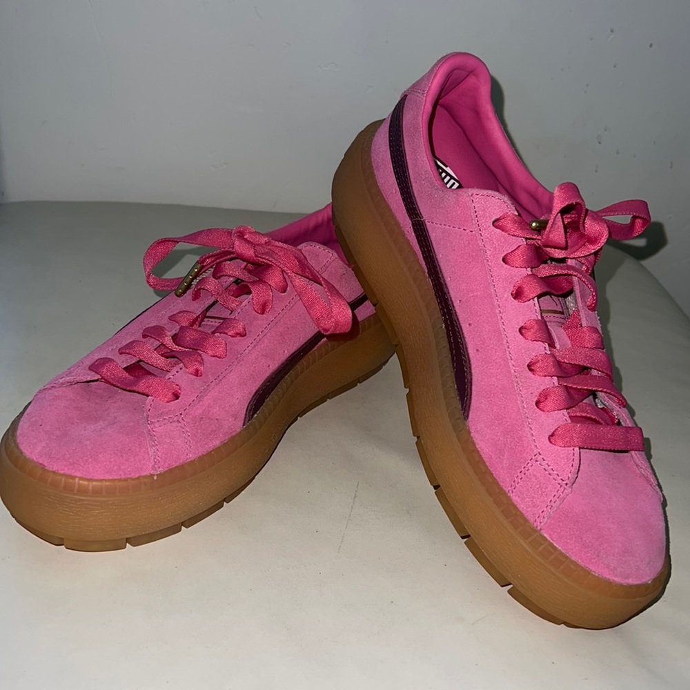 PUMA Suede Low Block Trace Platform Trainer Sneaker Size 9